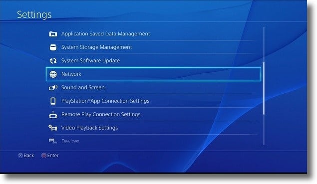 PS4 Network Section