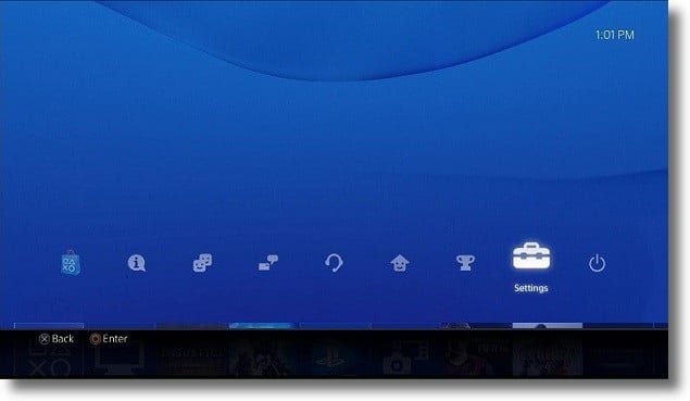 PS4 setting area