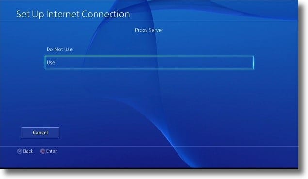 PS4 use option