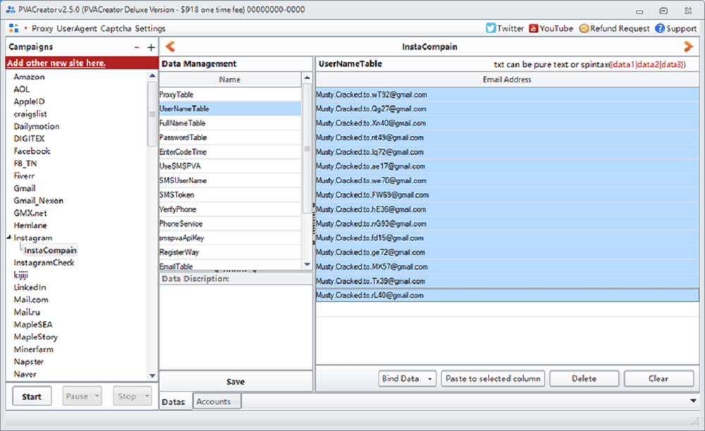 PVA Creator for gmail