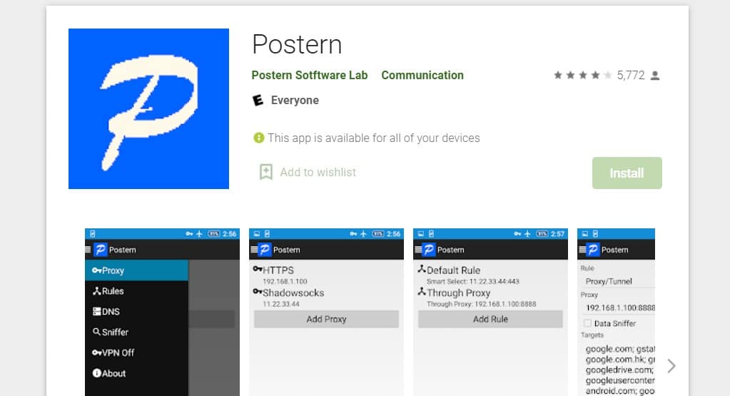 Postern Proxy Client Application