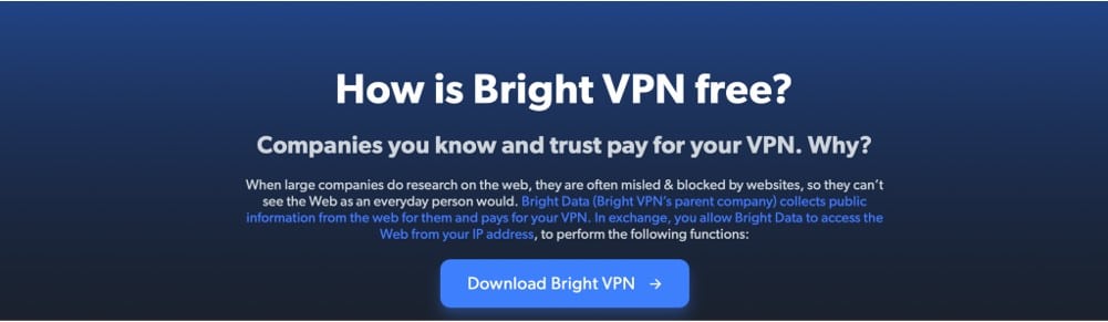 Pricing of Bright VPN