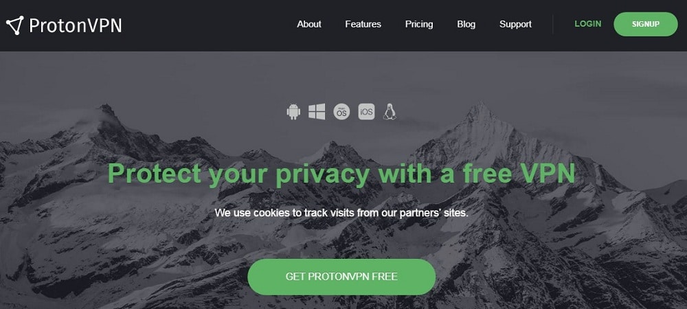 Protonvpn overview of Homepage