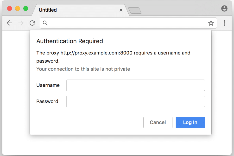Proxies with Username and Password Authentication