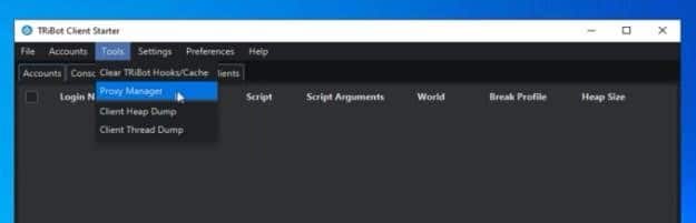 Proxy Manager on TriBot