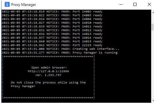 Proxy Manager Dashbord