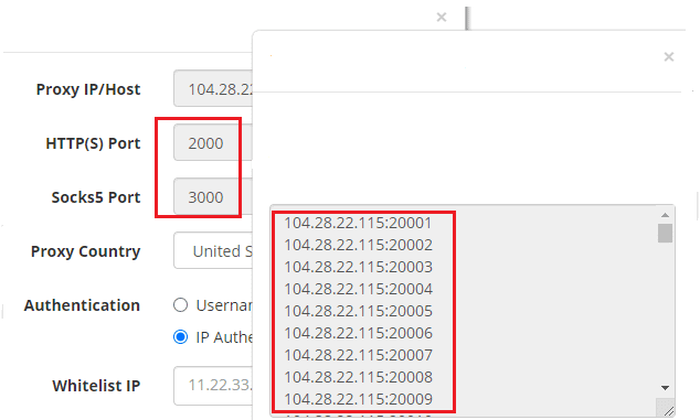 Proxy Ports Differ from Proxy Address