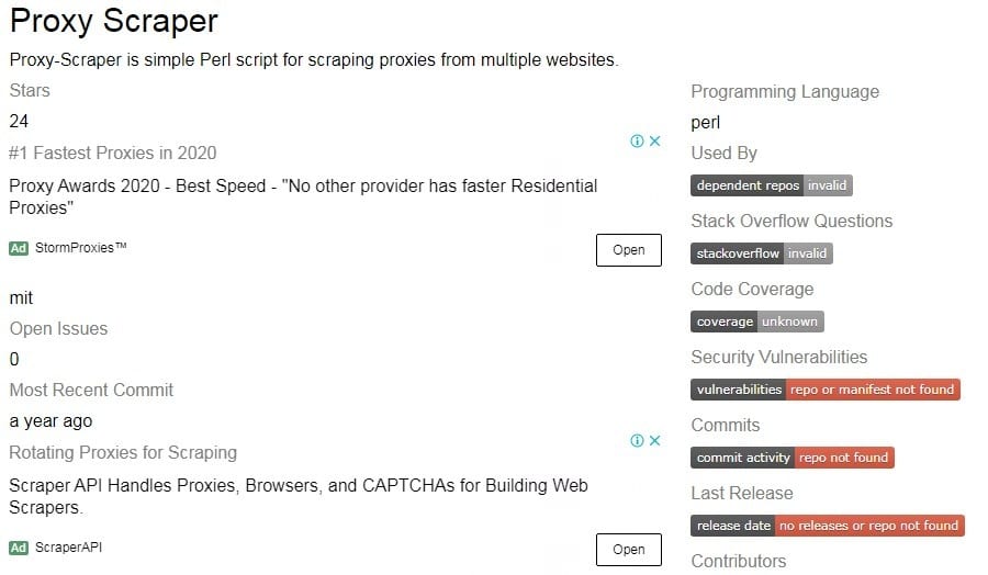 Proxy Scraper-Perl Homepage