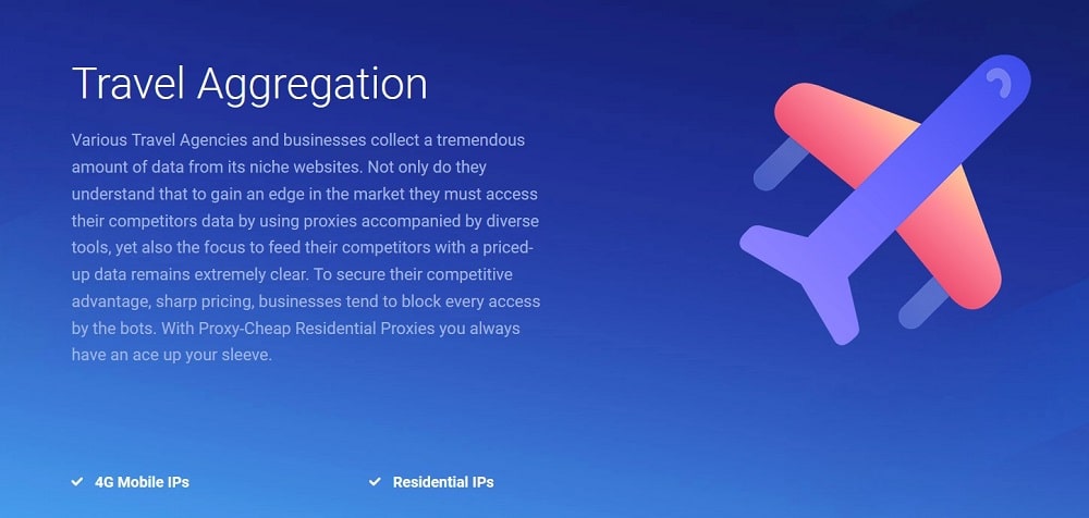 Proxy cheap for travel fare aggregation