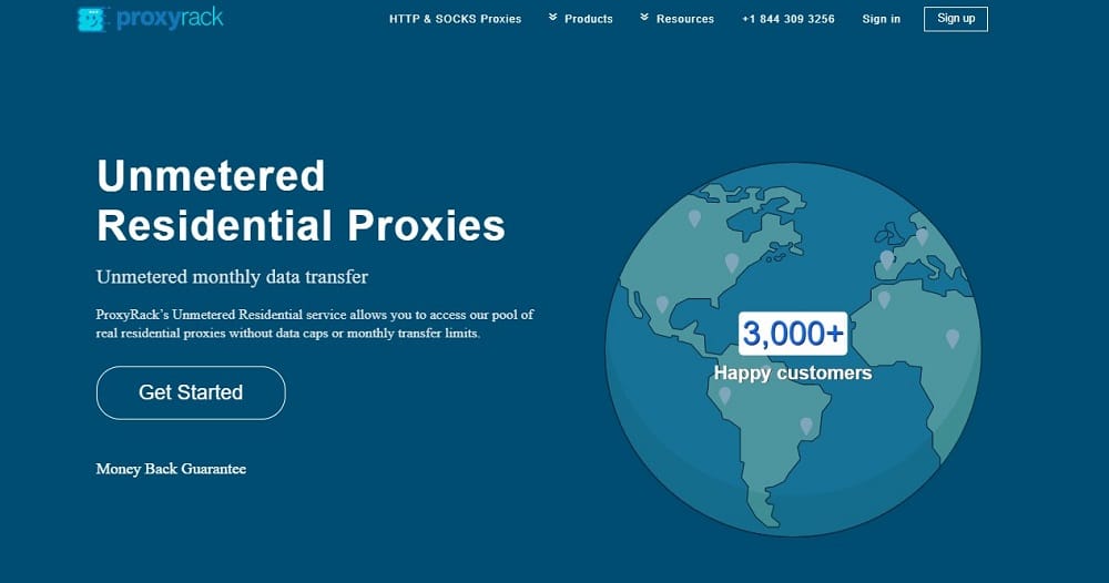 Proxyrack unmetered residential proxies