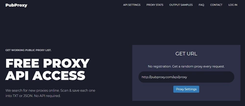 Pub Proxy Homepage
