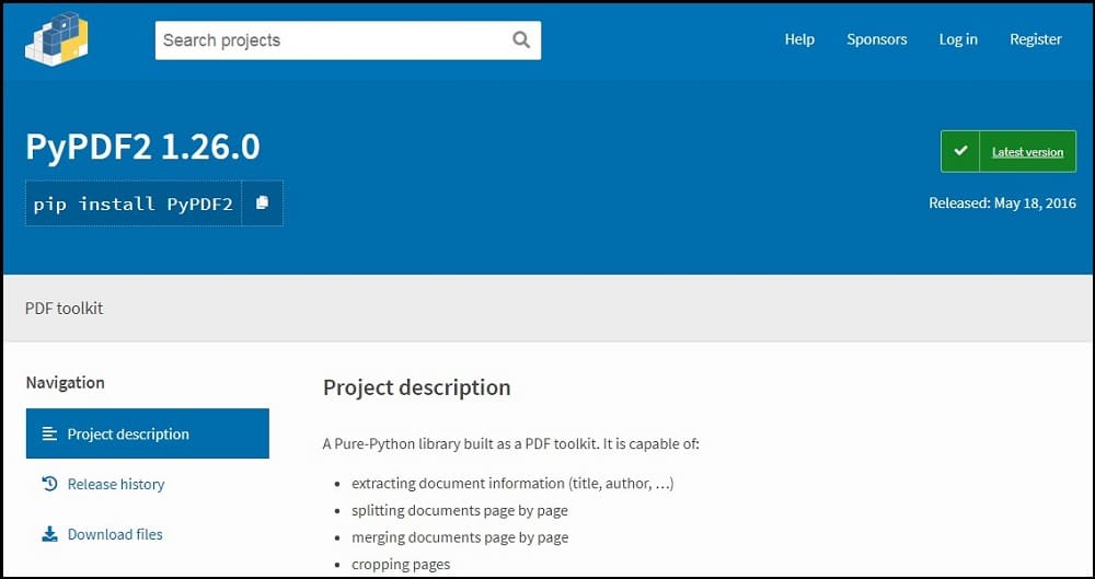 PyPDF2 library Overview