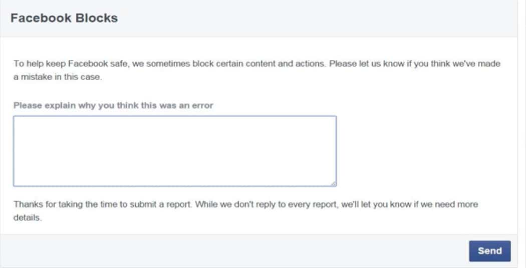 Reason of Facebook will blocking