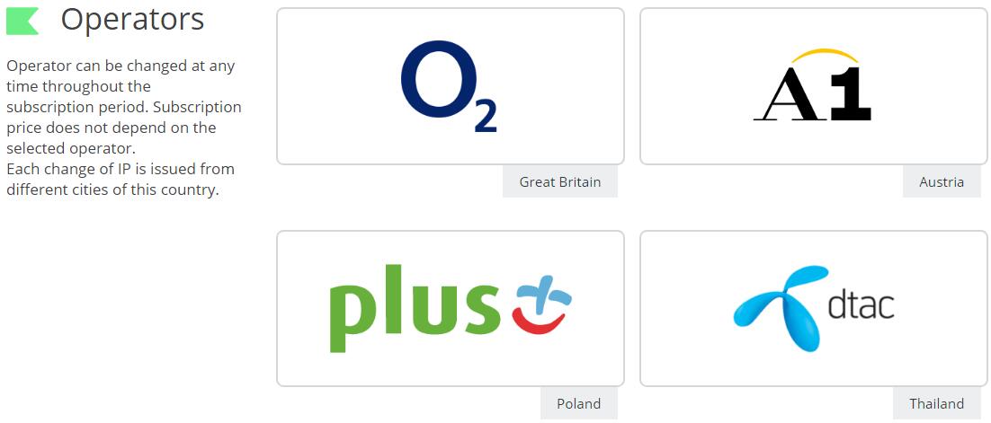 Rrsocks mobile Operators