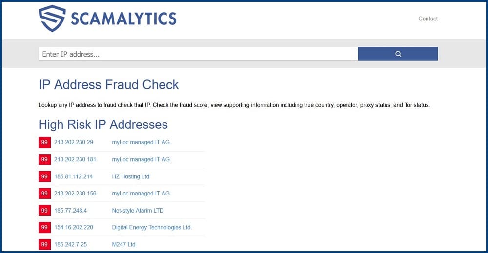 Scamalytics testing