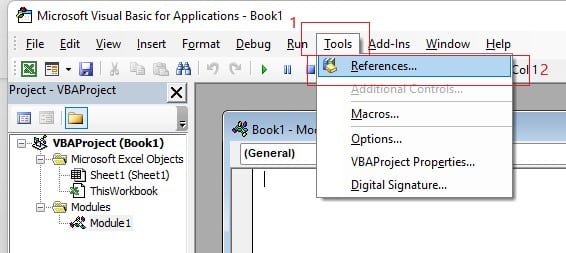 Select Tools from the top menu