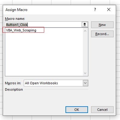 Select it as the Macro name