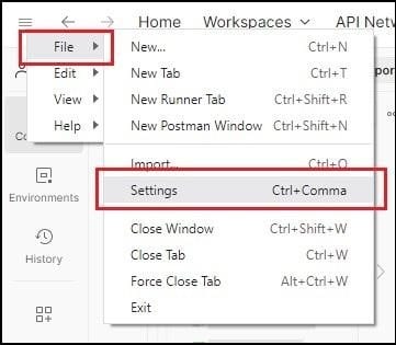 Settings Option