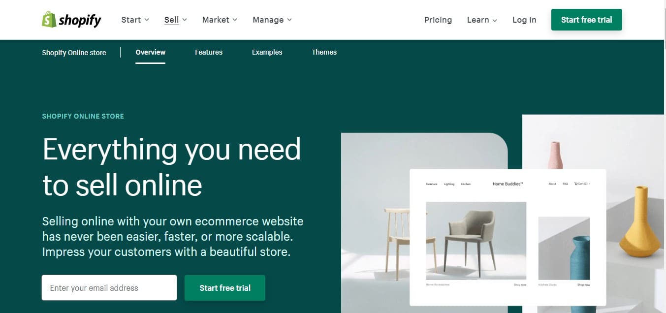 Shopify homepage