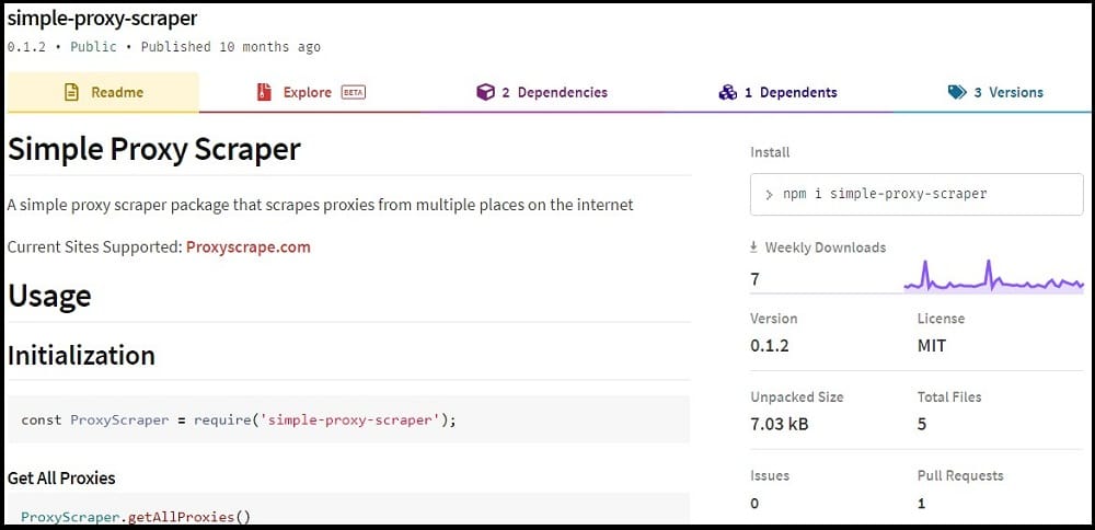 Simple Proxy Scraper Homepage