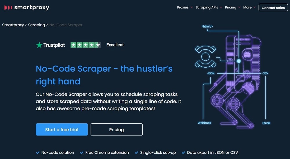Smartproxy for Best No-Code Web Scraping Tool