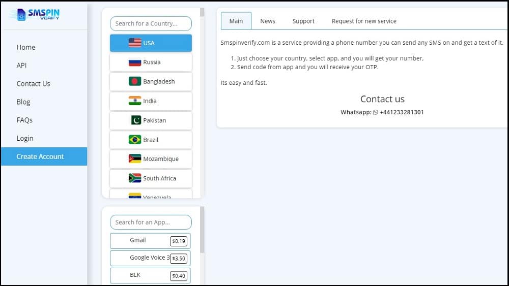 Smspinverify Homepage