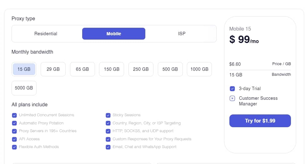 Soax Mobile Proxy Prcie