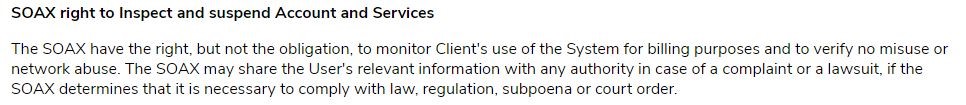 Soax Secured connection