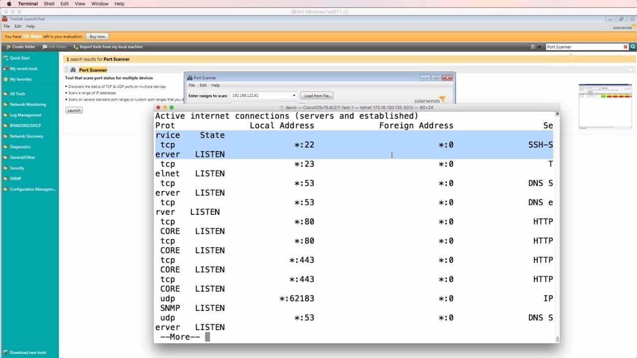 Solarwinds Open Port Scanner