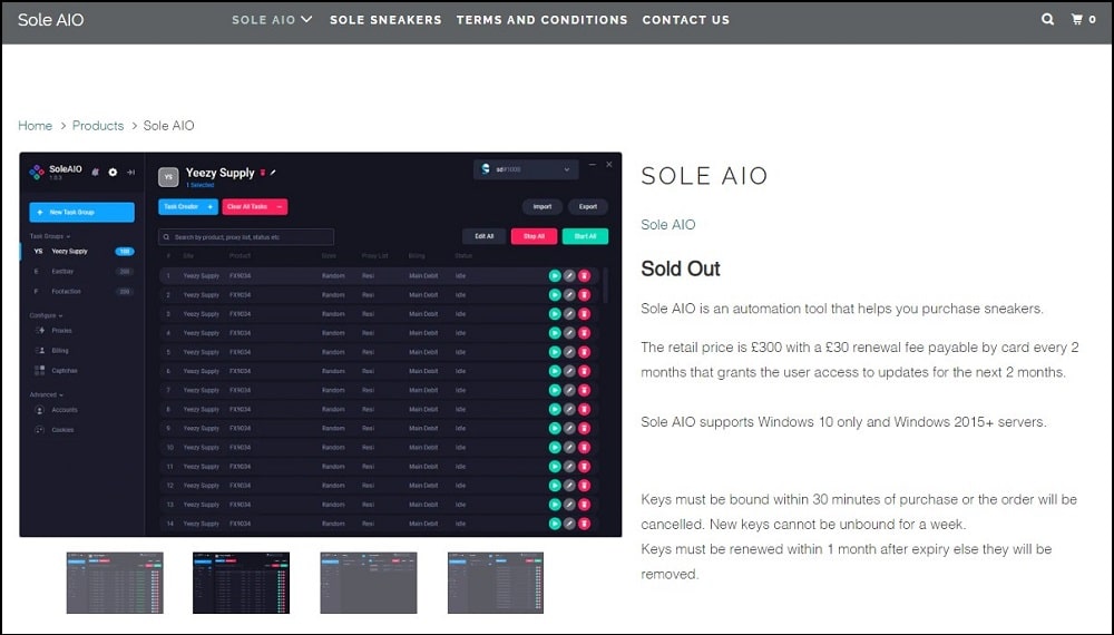Sole AIO Bot Overview