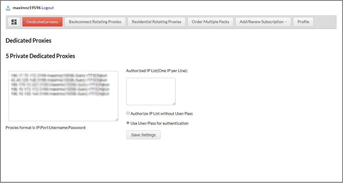 Stormproxies authentication