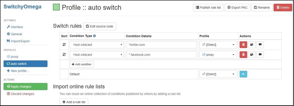 SwitchyOmega Auto Switch interface