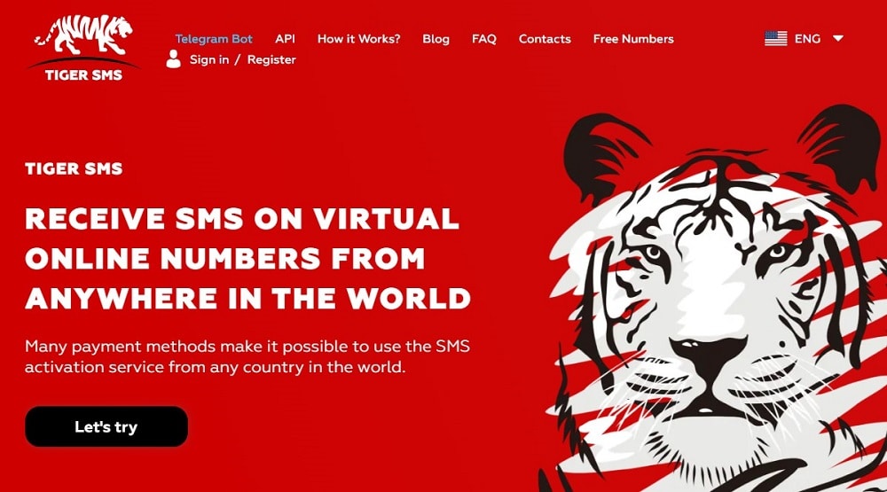 Tiger SMS Homepage