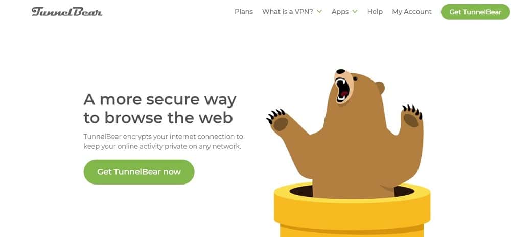 Tunnelbear Homepage