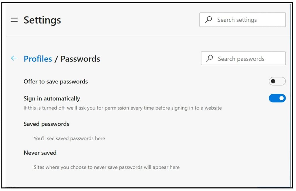 Turn off Automatic Password Save on the App