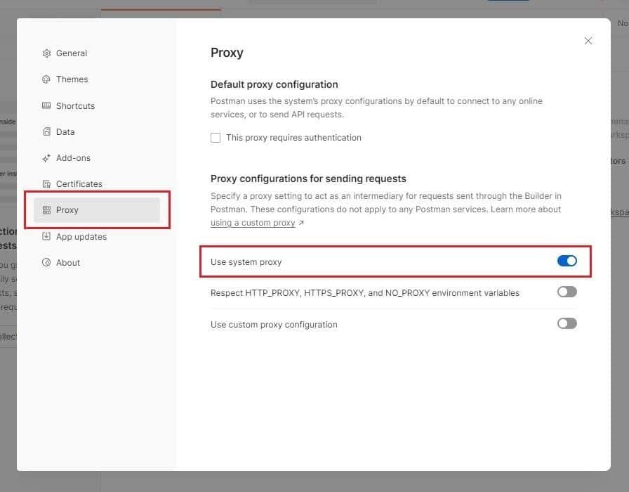 Use system proxy