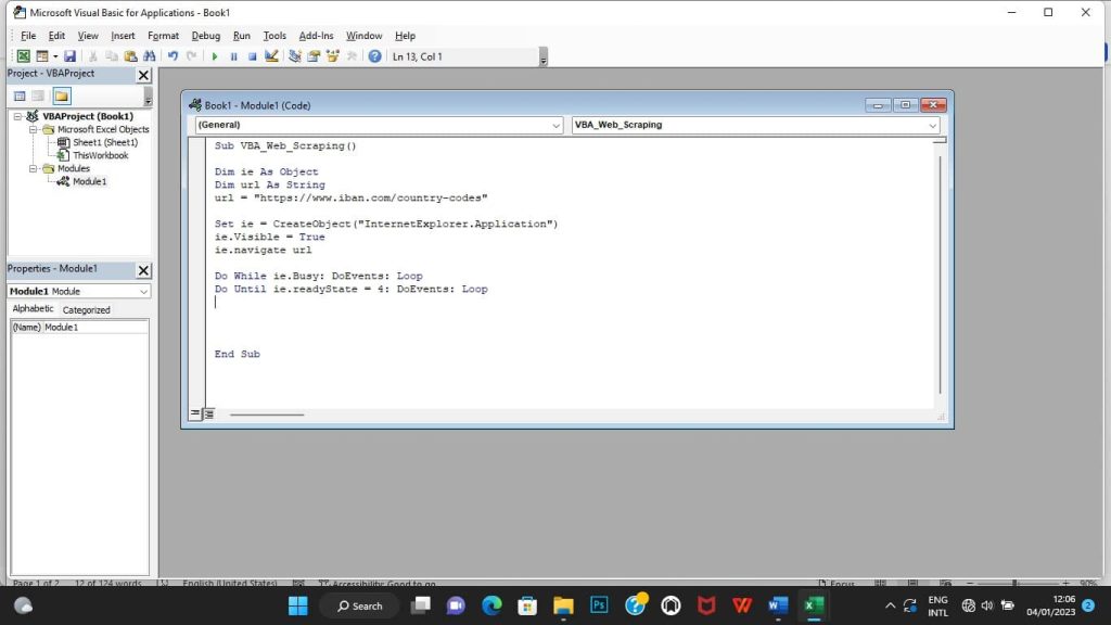 VBA Web Scraping Coding