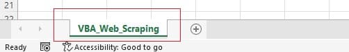 VBA Web Scraping excel note