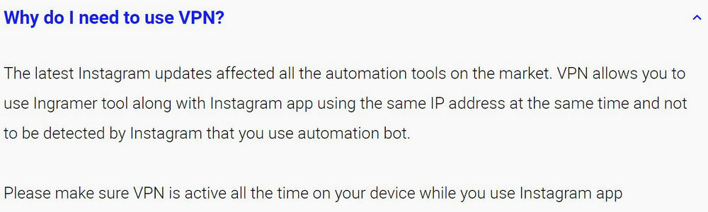 VPN for Instagram bots