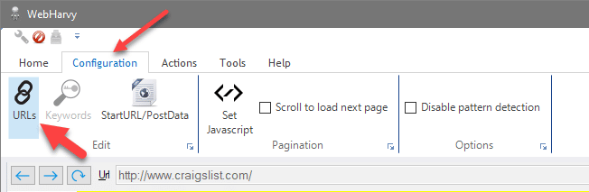 WebHarvy tool Configuration