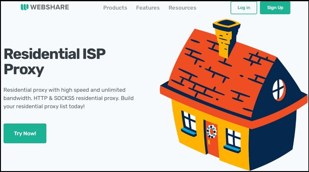 Webshare Residential Homepage