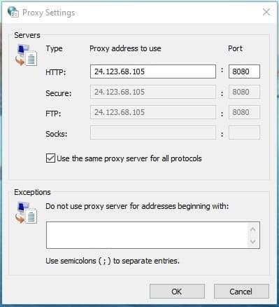 You can choose the proxy IP