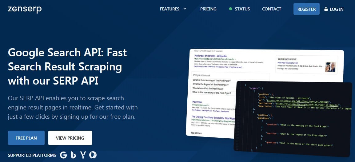 Zenserp for SERP API