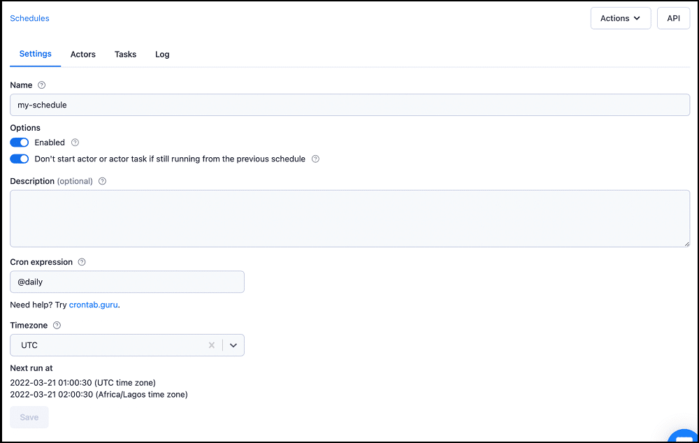 apify Create new