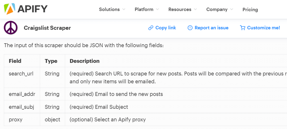 apify craigslist scraper