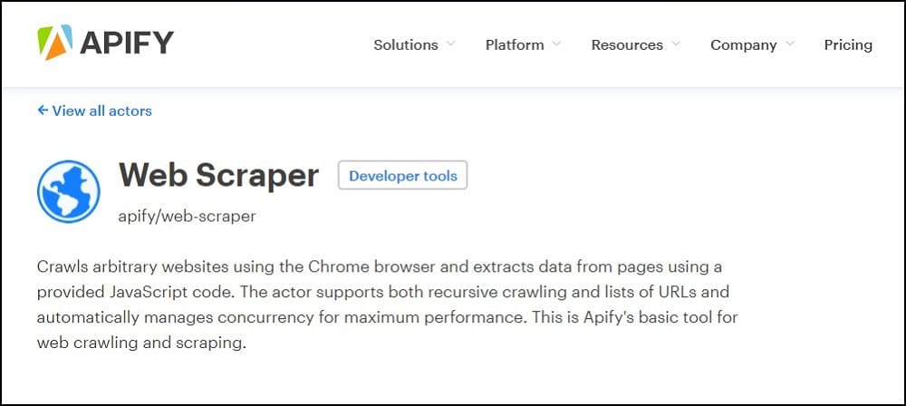 apify web scraper