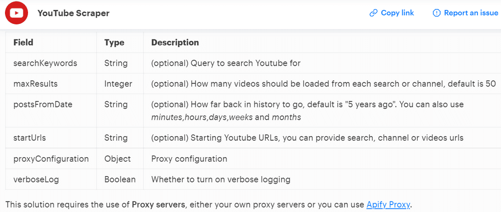 apify youtube scraper