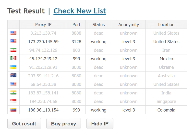 check free proxy list