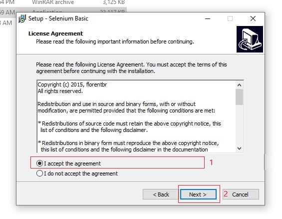 click Next to move forward