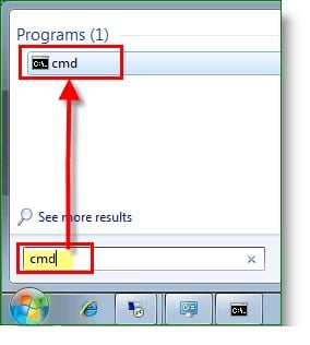 cmd into the search box at the bottom of this window